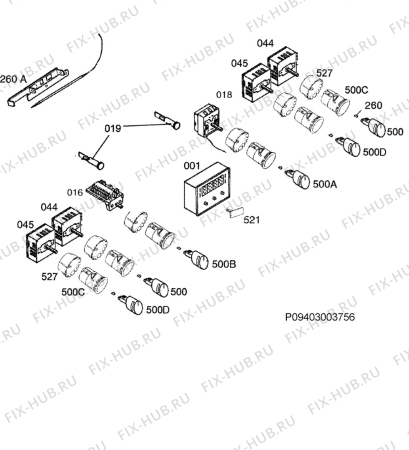 Взрыв-схема плиты (духовки) Aeg Electrolux 41016VI-WN R07 - Схема узла Functional parts