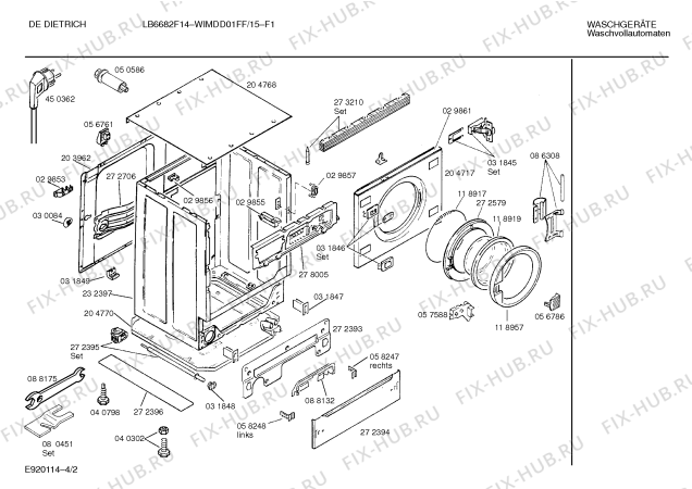 Схема №2 WIMDD01FF DE DIETRICH LB6682F14 с изображением Индикатор для стиральной машины Bosch 00032302