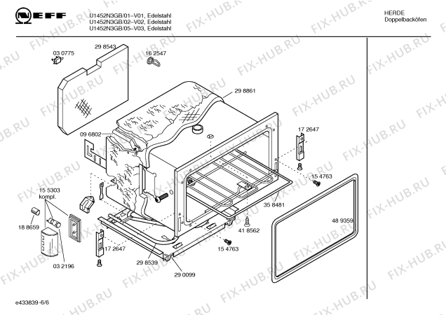 Схема №3 U1452N3GB с изображением Панель управления для электропечи Bosch 00437404