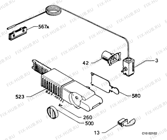 Взрыв-схема холодильника Zanussi ZI2230/2T - Схема узла Thermostat