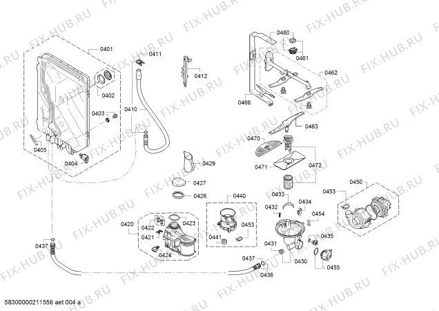 Схема №2 DF250740 с изображением Вставка для посудомоечной машины Siemens 12013192