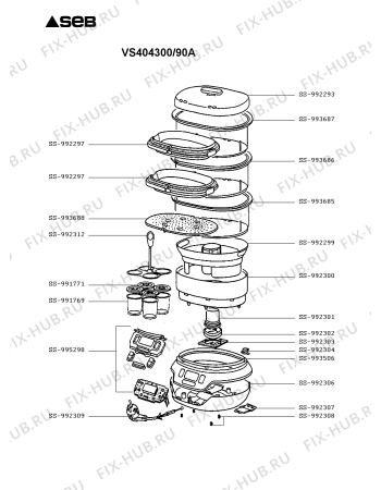 Схема №1 VS404300/90A с изображением Решетка для электромультиварки Seb SS-993688