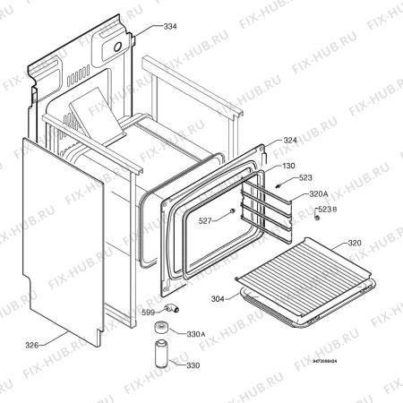 Взрыв-схема плиты (духовки) Electrolux EK6770X - Схема узла Housing 001