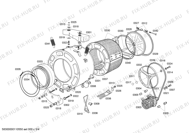 Взрыв-схема стиральной машины Bosch WFA106M10L - Схема узла 03