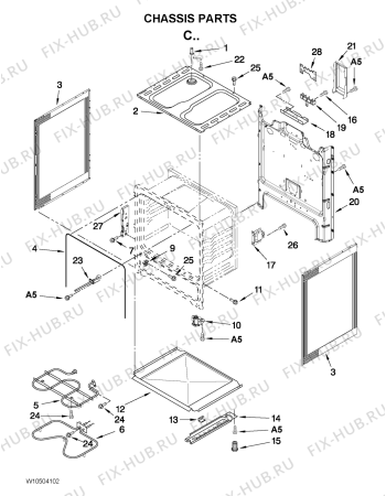 Схема №2 4KMER7600AW с изображением Панель для духового шкафа Whirlpool 482000013744