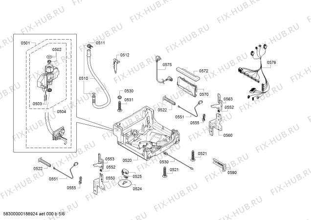 Схема №2 DRI4505 с изображением Модуль управления для посудомоечной машины Bosch 00754475