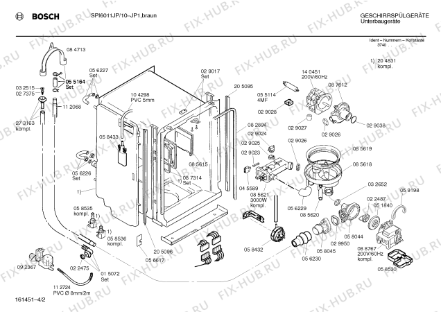 Схема №1 SPI6012JP с изображением Панель для электропосудомоечной машины Bosch 00273637