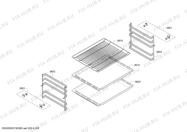 Взрыв-схема плиты (духовки) Bosch HBA33B520W - Схема узла 06