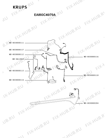 Схема №2 EA893D40/700 с изображением Ручка переключения для электрокофеварки Krups MS-8030000143