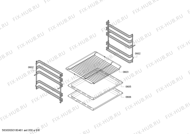 Взрыв-схема плиты (духовки) Bosch HCE622128U Bosch - Схема узла 06