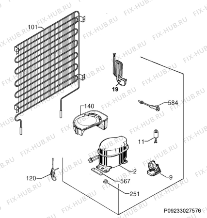 Взрыв-схема холодильника Aeg SKS58800F1 - Схема узла Cooling system 017