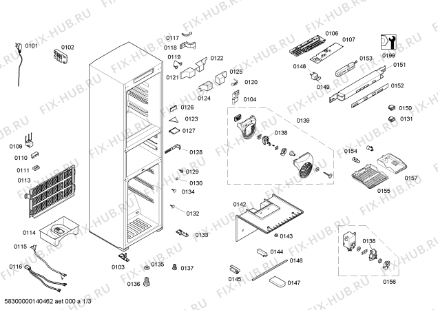 Схема №1 KG24F73TI с изображением Накладка для холодильной камеры Siemens 00669517
