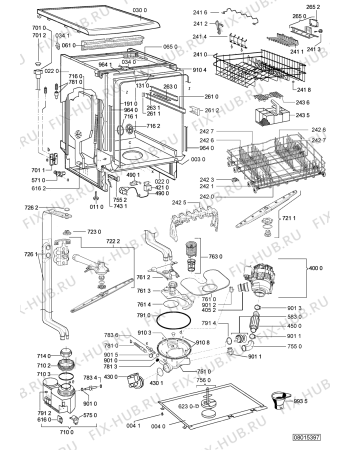 Схема №1 ADP 4617 WH с изображением Обшивка для электропосудомоечной машины Whirlpool 481245373663