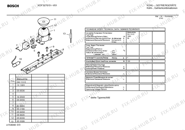 Схема №1 KDF3270 с изображением Дверь для холодильной камеры Bosch 00234413