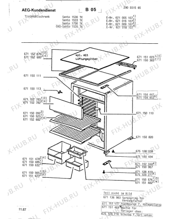 Взрыв-схема холодильника Aeg SAN1533 TK - Схема узла Section1