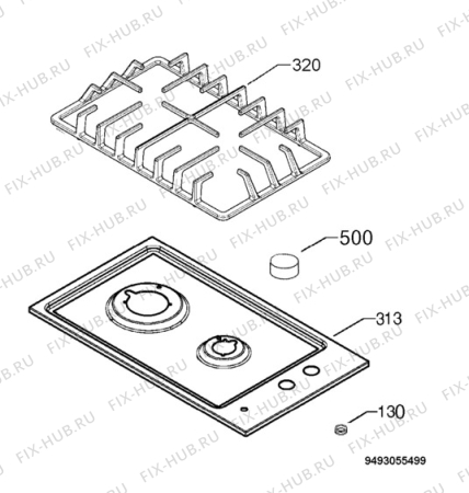 Взрыв-схема плиты (духовки) Ikea FHGA2K 401-541-56 - Схема узла Hob 271