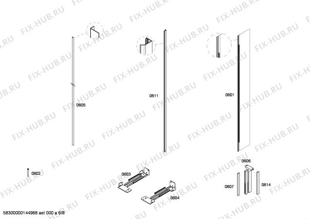 Схема №3 T30BR70FS с изображением Монтажный набор для холодильника Bosch 00678925