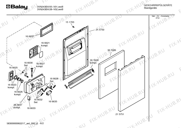 Схема №2 3VN243BA с изображением Инструкция по эксплуатации для посудомойки Bosch 00593254