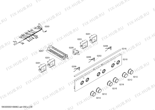 Взрыв-схема плиты (духовки) Bosch HSE421123U - Схема узла 02