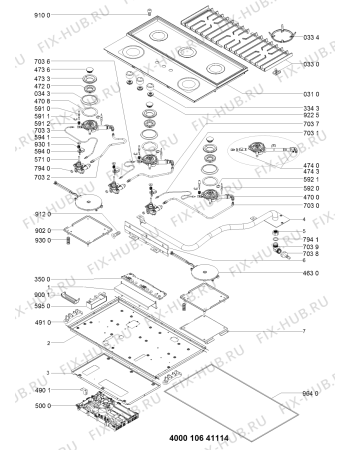 Схема №1 KHMF 9010/I с изображением Запчасть для духового шкафа Whirlpool 481010565858