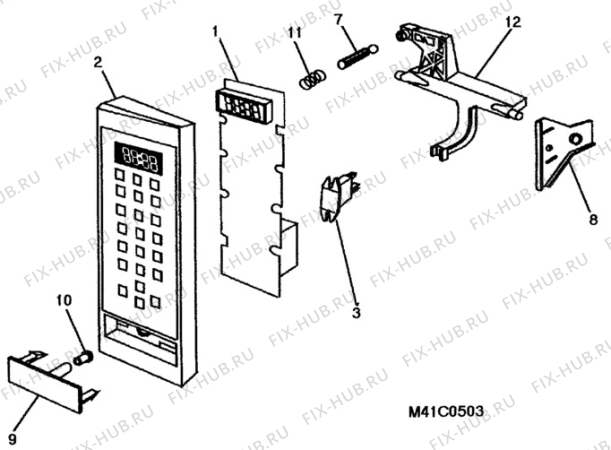 Взрыв-схема микроволновой печи Unknown NF4084 - Схема узла H40 Panel, users manual  D