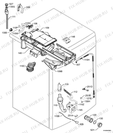 Взрыв-схема стиральной машины Husqvarna Electrolux QW1600HT - Схема узла Hydraulic System 272