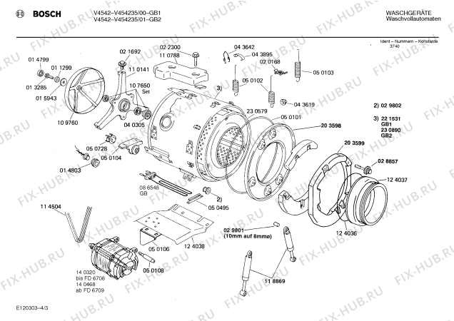 Взрыв-схема стиральной машины Bosch V454235 V4542 - Схема узла 03