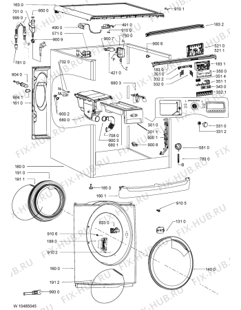 Схема №1 AWOE 10200 с изображением Декоративная панель для стиралки Whirlpool 481010506167
