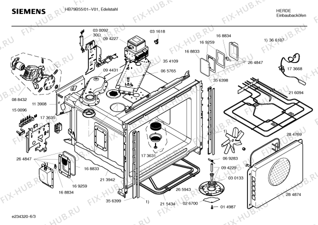 Схема №3 HB79B55 с изображением Инструкция по эксплуатации для духового шкафа Siemens 00582756