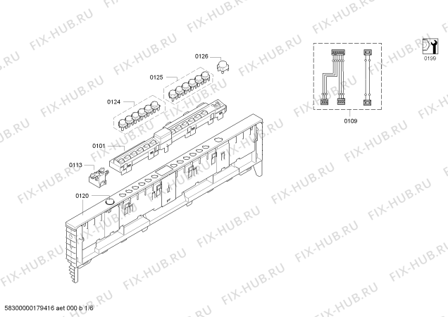 Схема №1 DWHD640JFM SAPPHIRE GLOW с изображением Передняя панель для посудомойки Bosch 00709556