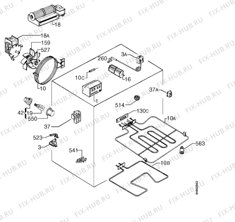 Взрыв-схема плиты (духовки) Zanussi ZBM761SX - Схема узла Electrical equipment 268