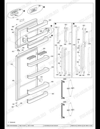 Взрыв-схема холодильника Beko BEKO DNE 65000 E (7221246953) - DOOR ACCESS. ASSY. (B-840/845)
