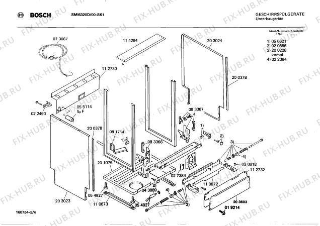 Взрыв-схема посудомоечной машины Bosch SMI6320D - Схема узла 04