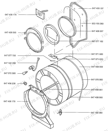 Взрыв-схема стиральной машины Aeg L57700 - Схема узла Drum