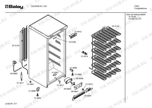 Схема №1 3GV933E -3GV933 с изображением Защитный выключатель мотора для холодильника Bosch 00161997