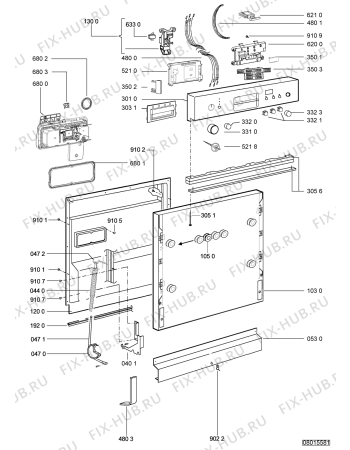 Взрыв-схема посудомоечной машины Whirlpool ADG 8292 IX - Схема узла