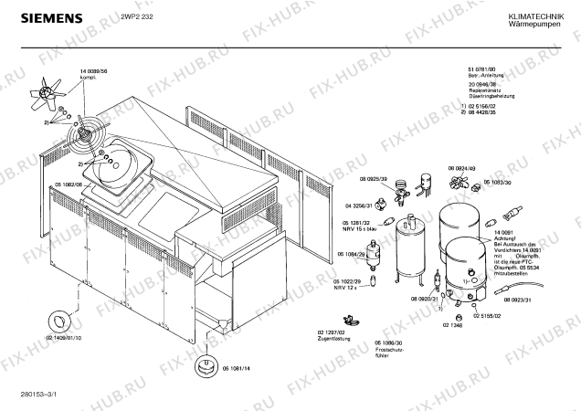 Схема №2 2WP2232 с изображением Защитный выключатель мотора для стиральной машины Bosch 00051085