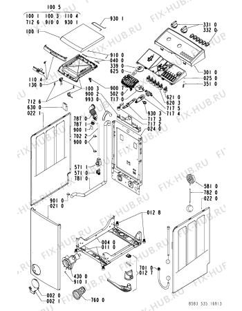 Схема №2 WAT 53510/1 с изображением Декоративная панель для стиральной машины Whirlpool 481245212241