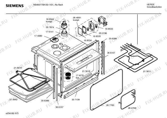 Схема №4 HB46077SK с изображением Панель управления для плиты (духовки) Siemens 00363276