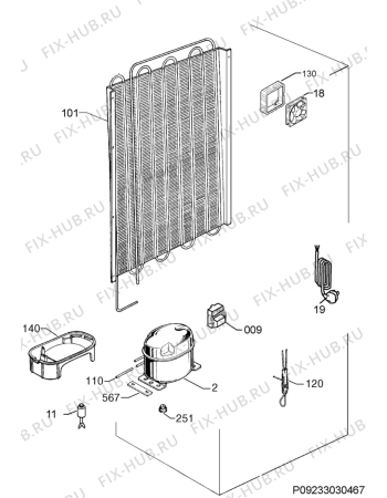 Взрыв-схема холодильника Kuppersbusch IKEF2380-1 - Схема узла Cooling system 017