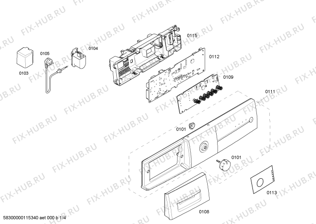 Схема №2 WS10X160PL X10 16 с изображением Панель управления для стиралки Siemens 00448981