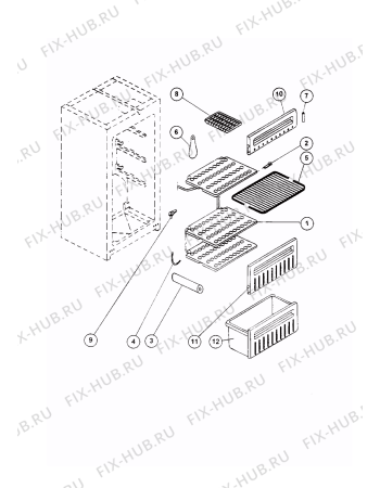 Взрыв-схема холодильника Indesit SFR100 (F050045) - Схема узла