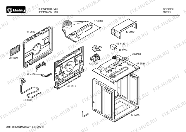 Схема №2 HEV43W350 с изображением Крышка для плиты (духовки) Bosch 00472512