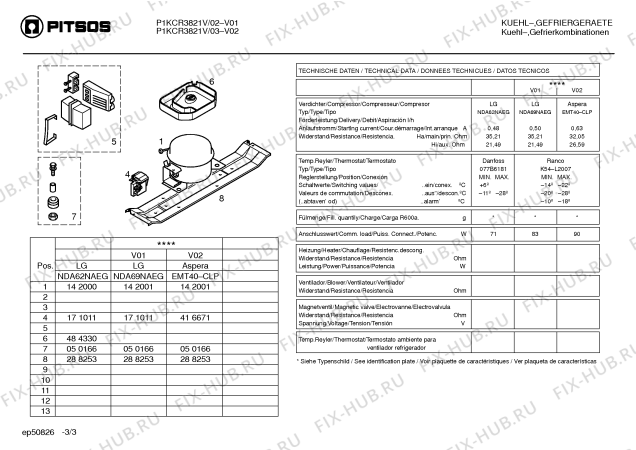 Схема №1 P1KCR3821V с изображением Инструкция по эксплуатации для холодильной камеры Bosch 00500052