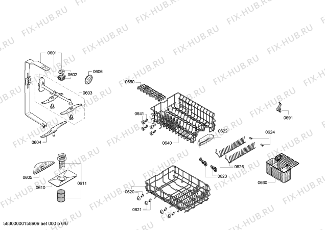 Схема №1 DRI4505 с изображением Модуль управления для посудомоечной машины Bosch 00656361