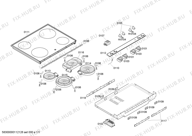 Схема №1 VC116202 с изображением Энергорегулятор для плиты (духовки) Bosch 00161196