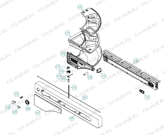 Взрыв-схема стиральной машины Gorenje MWA 0720IIA UK   -Titanium (900003462, WM60.3) - Схема узла 04