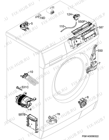 Взрыв-схема стиральной машины Aeg Electrolux LS72840CS - Схема узла Electrical equipment 268