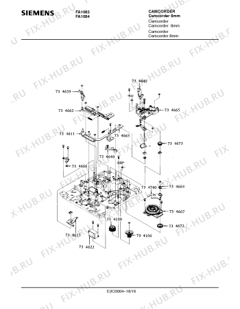 Схема №2 FA1084 с изображением Крышка кассетника для видеоэлектроники Siemens 00781969