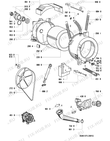 Схема №1 FL 5025/1 с изображением Рукоятка для стиралки Whirlpool 481949878482